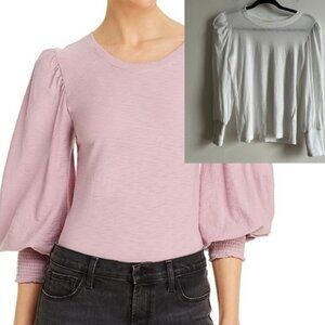 Nation LTD Sz XS Loren White Puff Sleeves Shirt